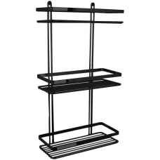 Black triple metal shelf